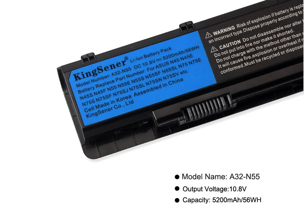 KingSener 10,8 V 56WH ноутбук Батарея A32-N55 для ASUS N45 N45SF N55E N75S N45E N45SJ N55S N75SF N45F N45SL N55SF N75SJ N45J