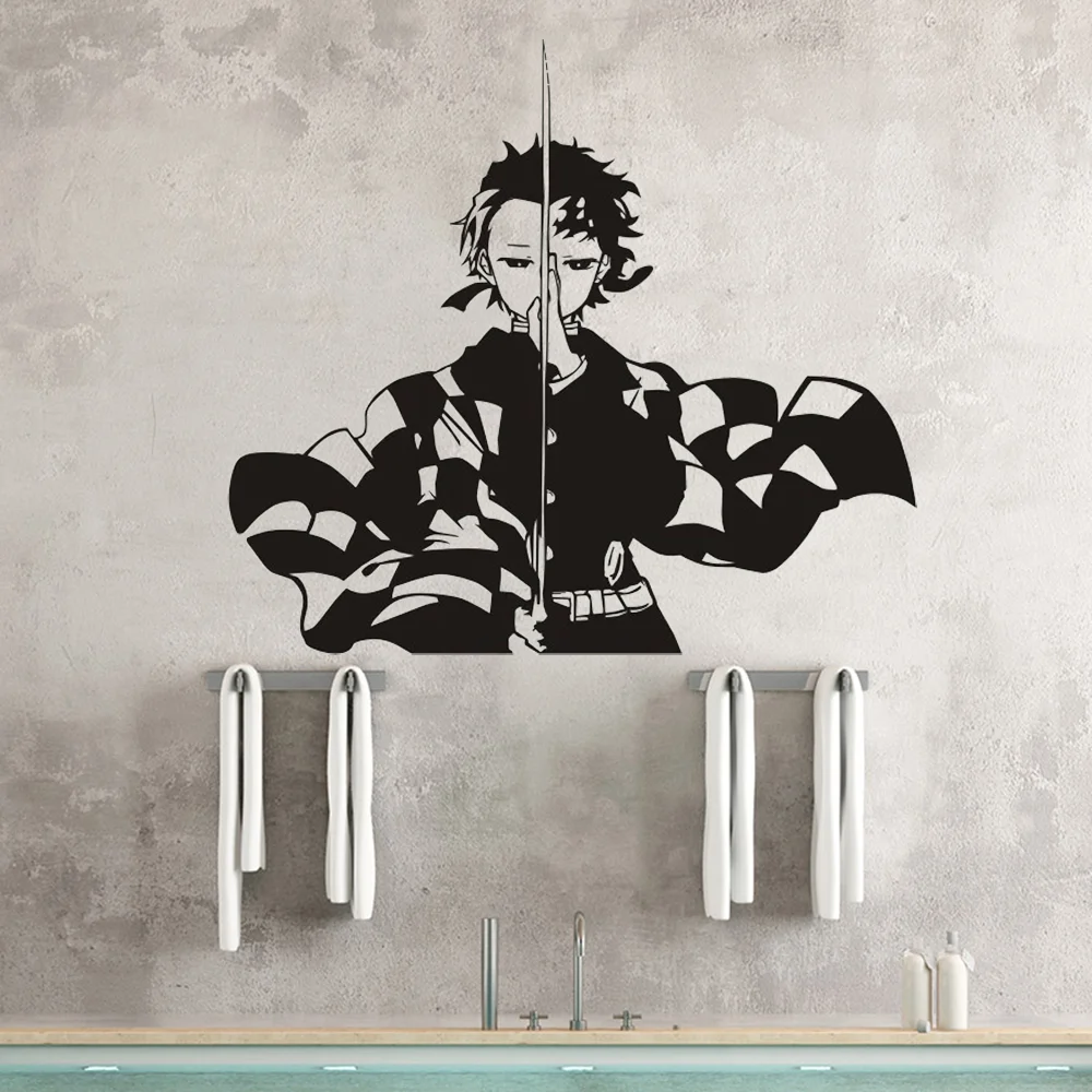 Демоническая Наклейка на стену Kimetsu no Yaiba виниловая Kamado Tanjirou Настенная s Декор