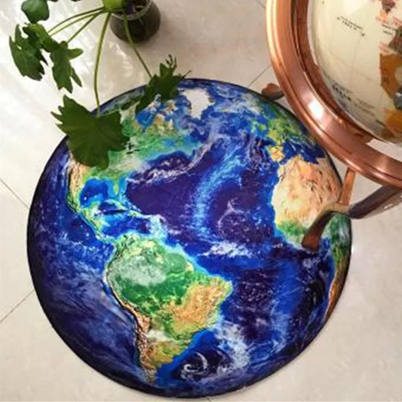 Earth Современный стильный круглый коврик для пола, коврик для домашнего декора, Придверный коврик для учебы, стула, диаметр 60, 80, 100 см, напольный коврик, коврики для гостиной - Цвет: Earth