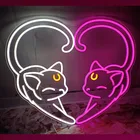 Светодиодная неоновая аниме-вывеска Luna and Artemis, светильник для стены в помещении, для свадьбы, торжества, вечеринки, магазина, ресторана