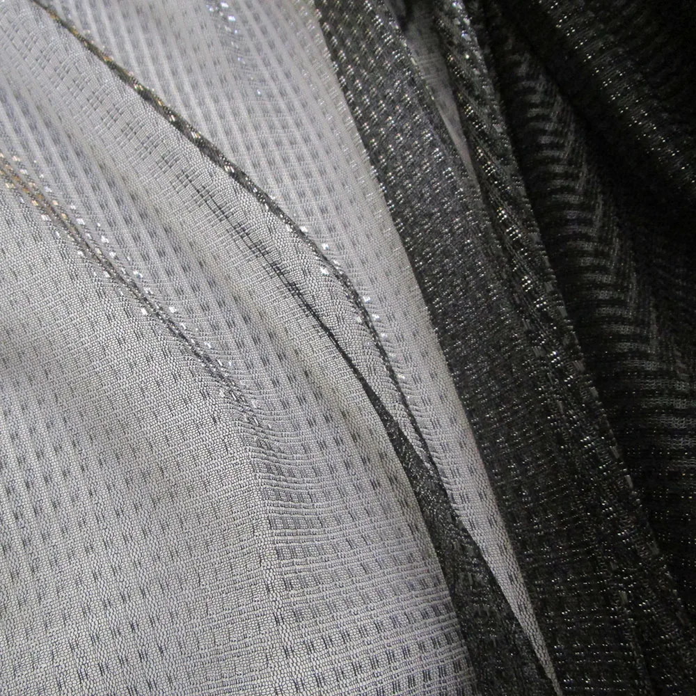 Черная блестящая прозрачная Тюлевая ткань французская дизайнерская вуаль