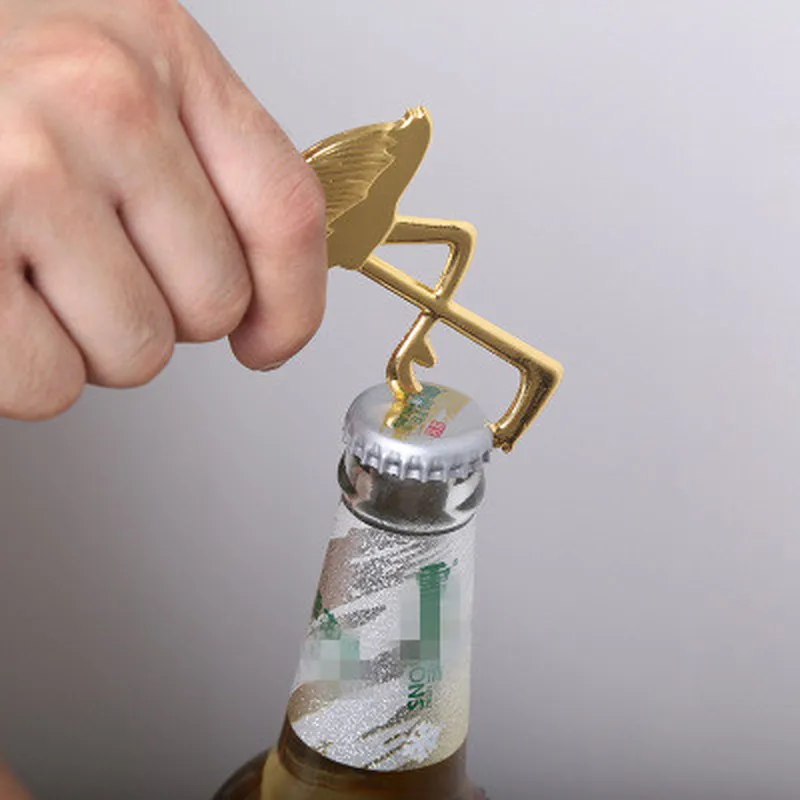 Вечерние свадебные сувениры Baby Shower из метала золотого цвета бутылка с Фламинго