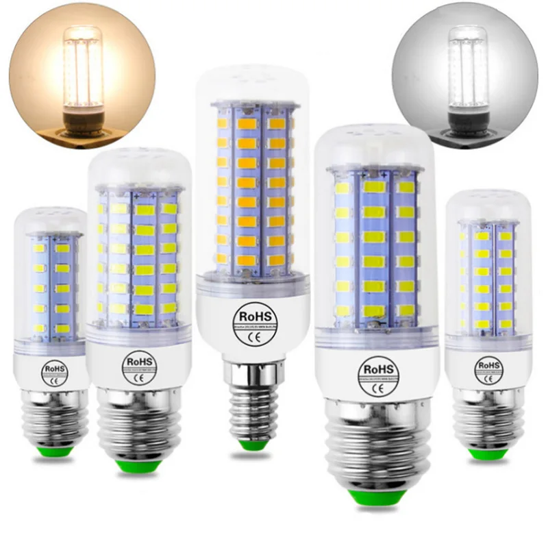 Светодиодная лампа Кукуруза E27 кукуруза E14 SMD5730 220 В лампочка 24 36 48 56 69 72