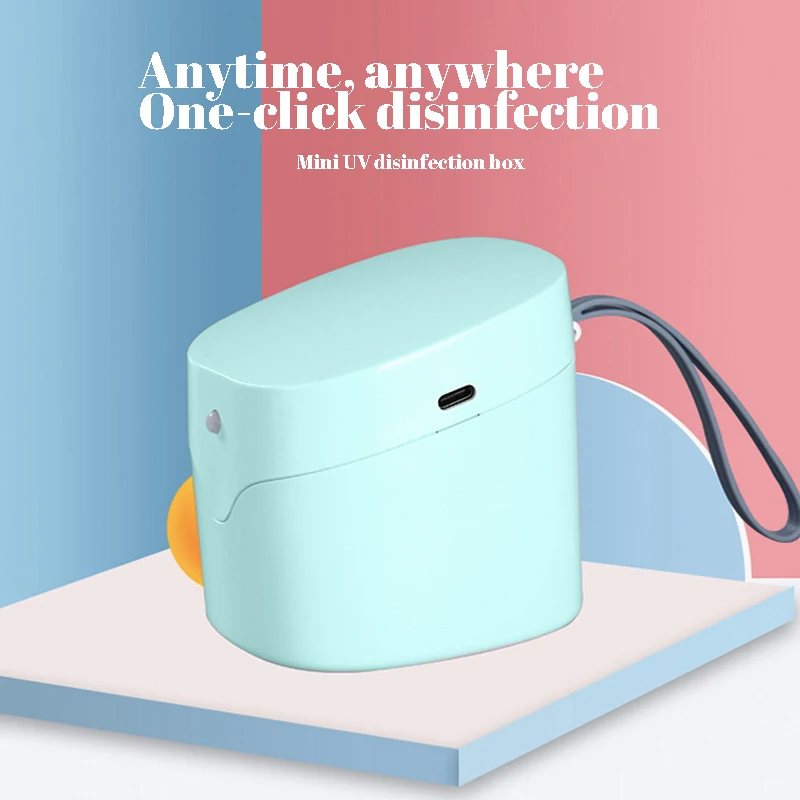 

White/Blue Uvc Lamp Mini Sterilization Box, Portable Disinfection Uv Sterilizer Ultraviolet Light Disinfecting