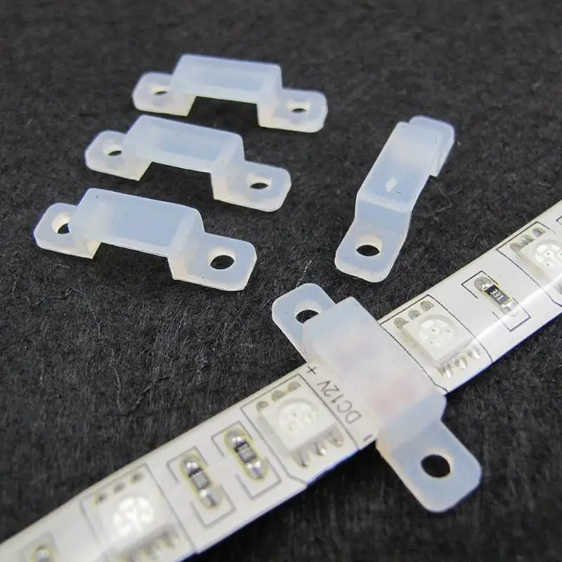 

10pcs 50pcs LED Strip Connector Silicon Clip Fixing Holder Clips For 10mm Width 5050 5630 Light Strip Flexible Light Strips