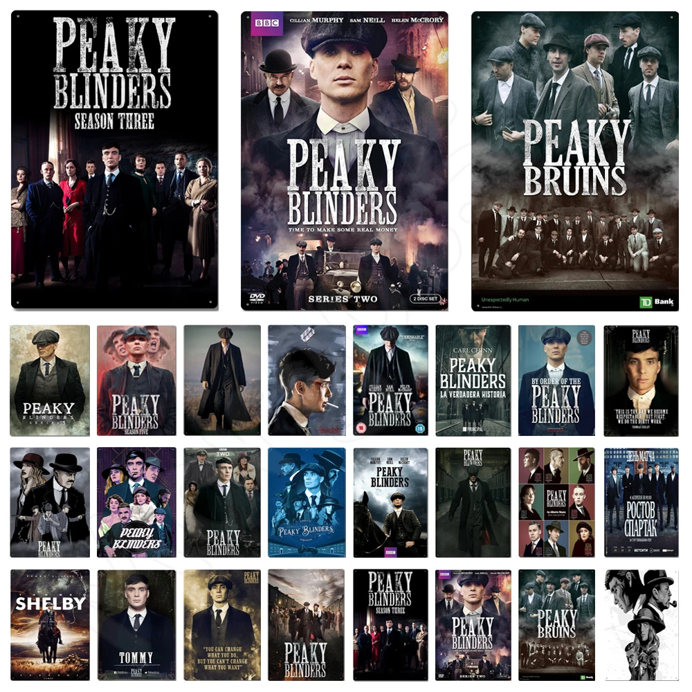 

Peaky Blinders Metal Poster Tin Signs Plates British TV Series Vintage Pub Bar Man Cave Wall Stickers home Movie theater decor