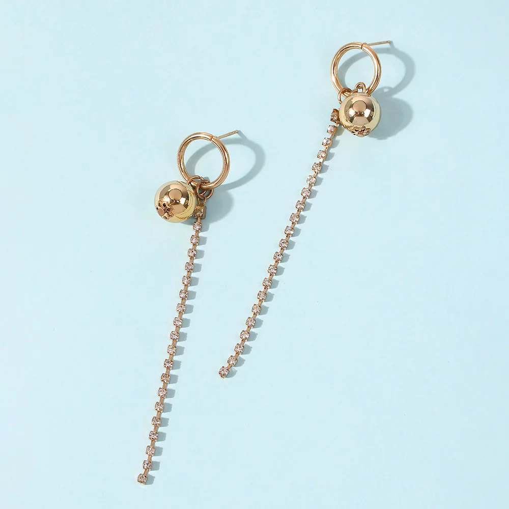 

Long Tassel Earrings Small Round Ball Fashion Luxury Geometric Statement Dangle Earring 2020 Trend Jewelry