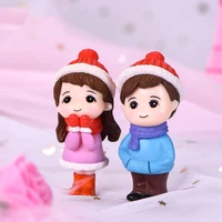 2pcsset mini lovers dolls model figures micro landscape fairy garden figurine toys