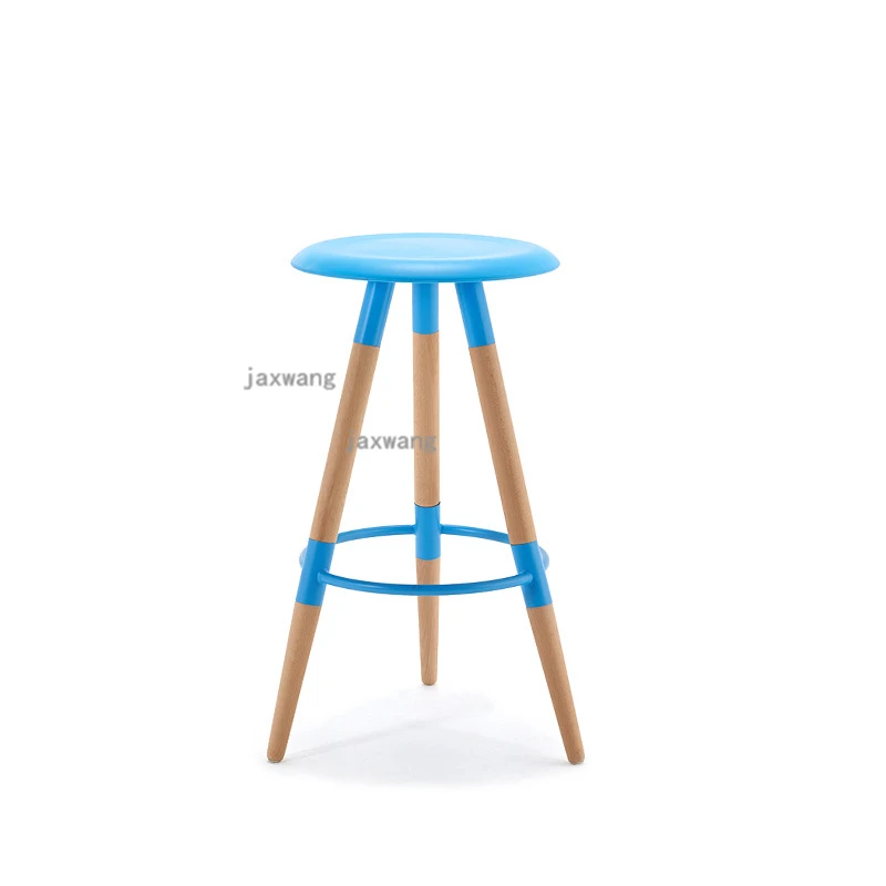 American Solid Wood Bar Chair Light Luxury Home High Stools for Kitchen Furniture Modern Leisure Cafe Restaurant Barstool |