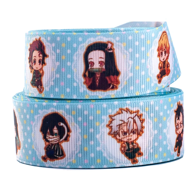 Новая Милая японская мультяшная корсажная/атласная лента kimetsu no yaiba 5 ярдов 16 мм/25