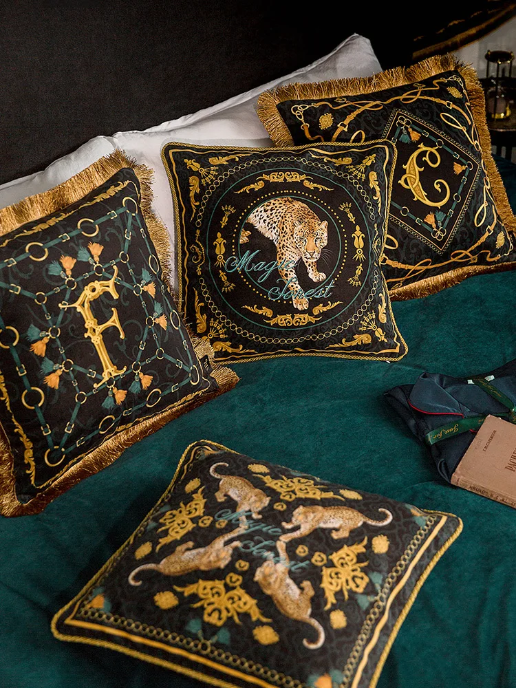 Роскошная Бархатная подушка в классическом дизайне с животными чехол для