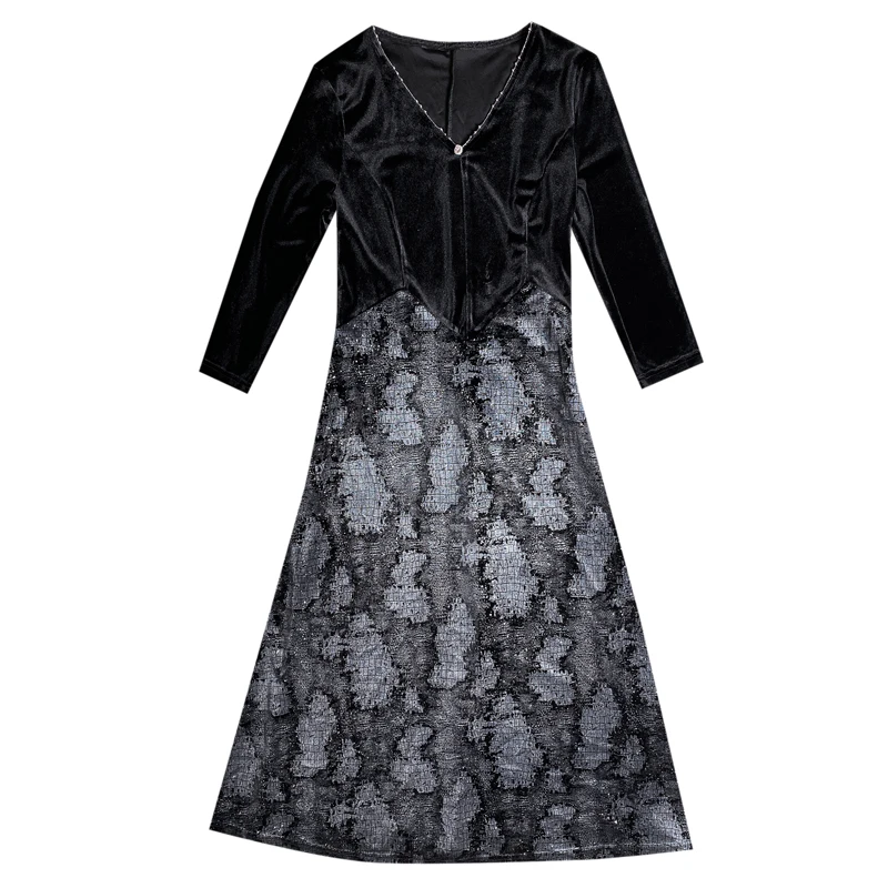 

2021 Autumn Vintage Long Sleeve Black Velvet Midi Dresses Winter Casual Bodycon 4XL Plus Size Dress Women Party Classy Vestidos