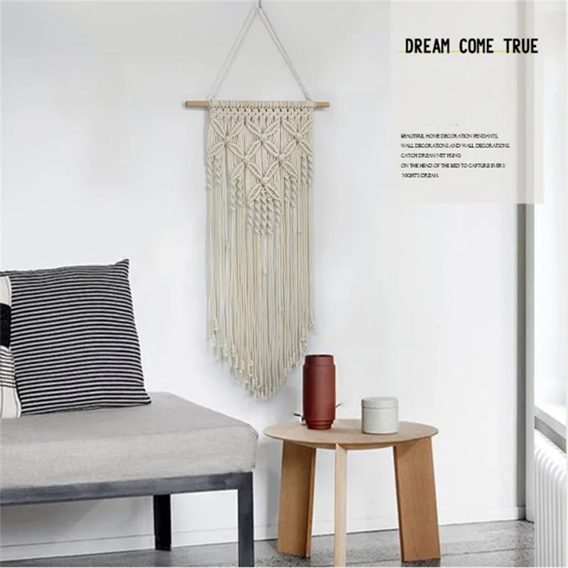 Ручной работы гобелен в стиле бохо Макраме Тканые настенные Висячие украшения