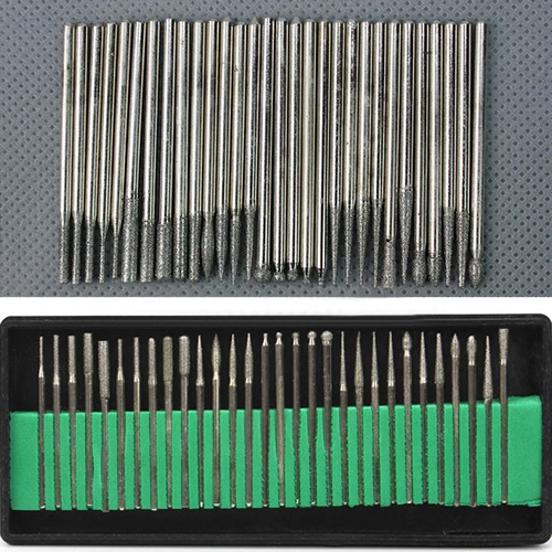 30 шт. алмазные сверла для гравировки камня набор роторных инструментов буровые