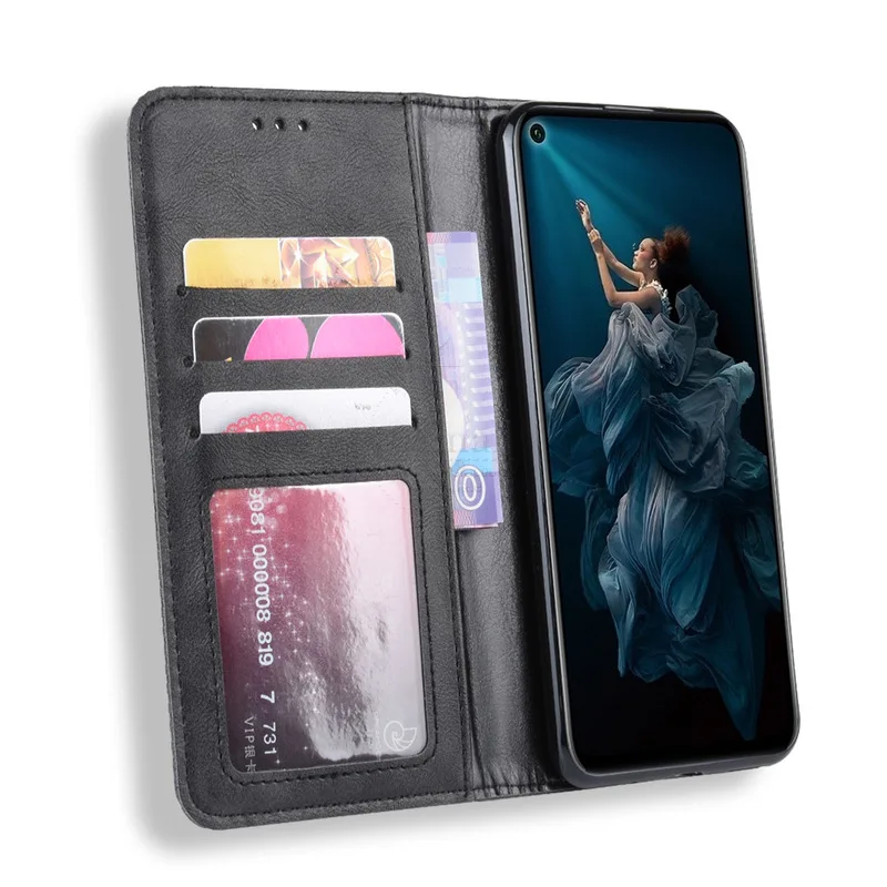 Для Huawei Honor 20 20S Чехол книжка кошелек винтажный Тонкий Магнитный кожаный флип