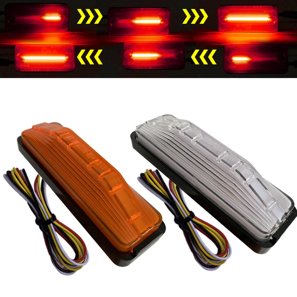 

2PCS 28LED Truck Side Marker LED Brake Light Turn Signal DRL 12V 24V Flow Side Marker Taillight Waterproof for RV Truck Trailer