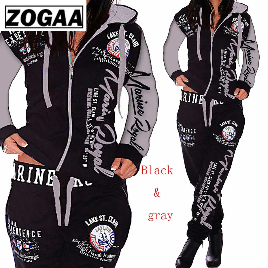 2019 Европейская и американская женская спортивная одежда из 2 предметов осенне