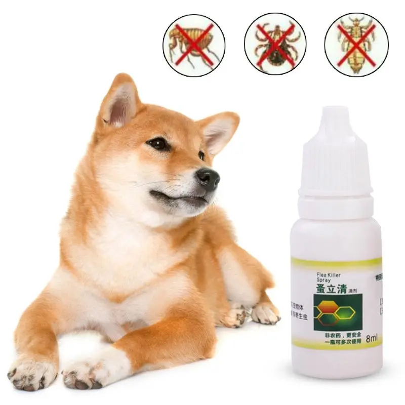 

8ml Dog Cat Flea Tick Killer Anti-flea Insecticide Spray Lice Insect Remover Liquid Pet Supplies P82C