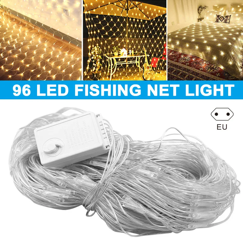 Warm White EU СВЕТОДИОДНЫЙ световой столб 1,5x1,5 м, сетчатая сетка, сказочные огни для праздника, свадьбы, рождественской вечеринки, украшения_ WK - Испускаемый цвет: Warm White EU