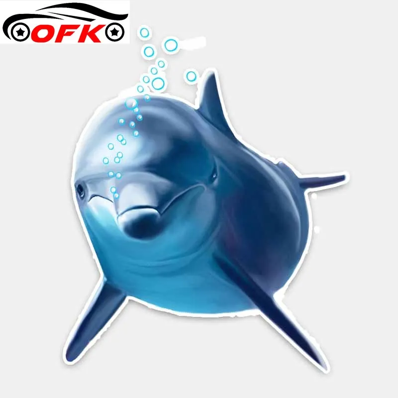 

Interesting Bubble Blue Dolphin Car Sticker PVC Decal Decor 12.3CM*15CM