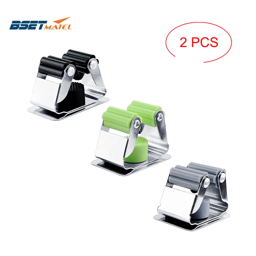 

2PCS/Lot Stainless Steel Fishing Rod Clips Club Positioning Clamps Holder Fixing Rack Wall Mount Rod Collection Rack Storage