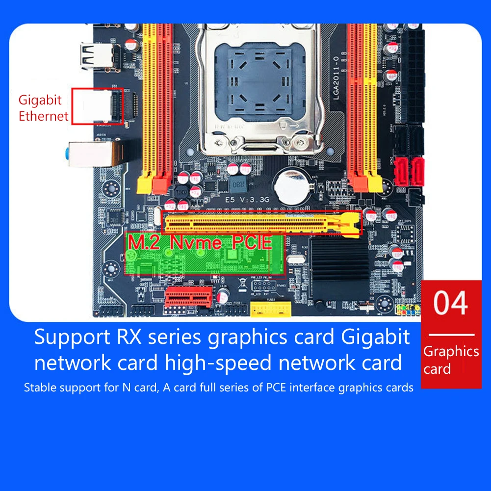 Материнская плата X79 M.2 для чипсета LGA2011 USB2.0 2-канальная DDR3 64 Гб ОЗУ PCI-E NVME SSD