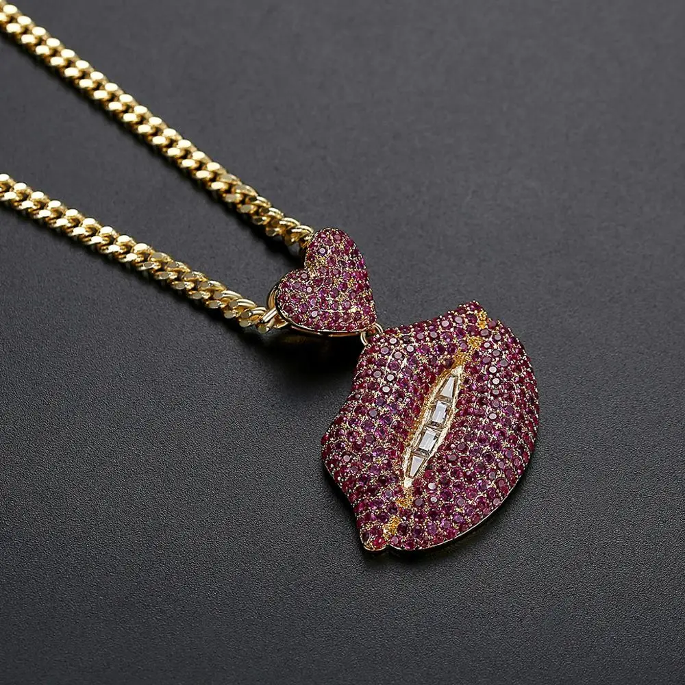 JINSE мужское хип-хоп горячее сексуальное цветное ожерелье с подвеской в виде губ