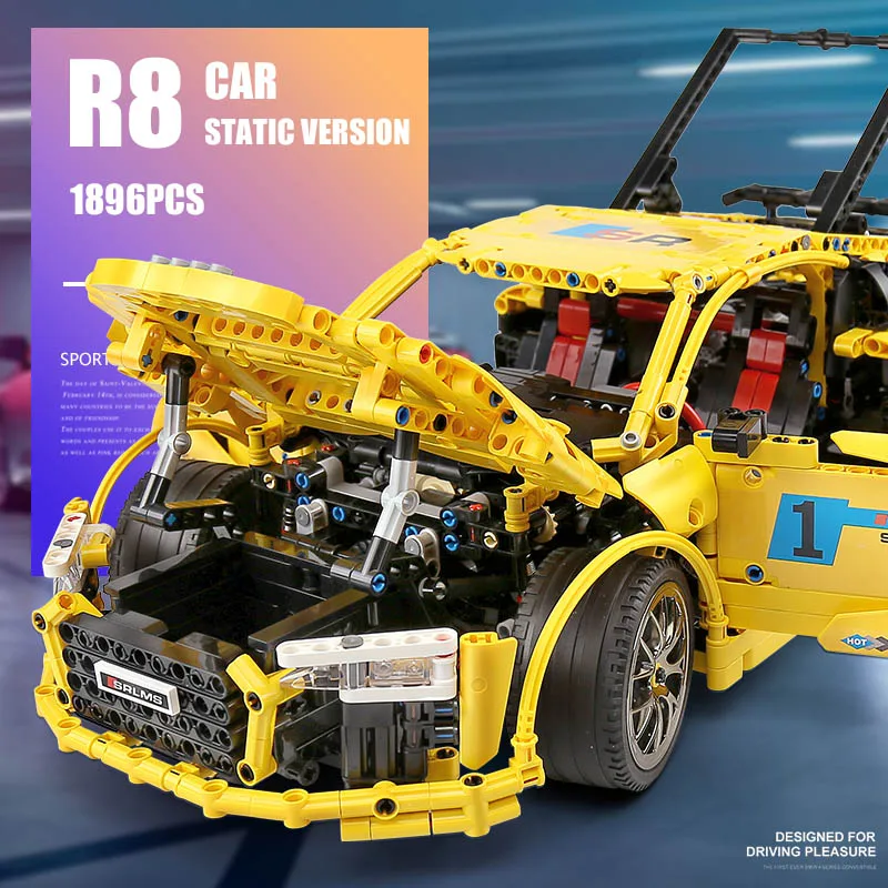 Совместимость Lepining MOC 4463 Technic Audis R8 V10 второго поколения суперкар набор