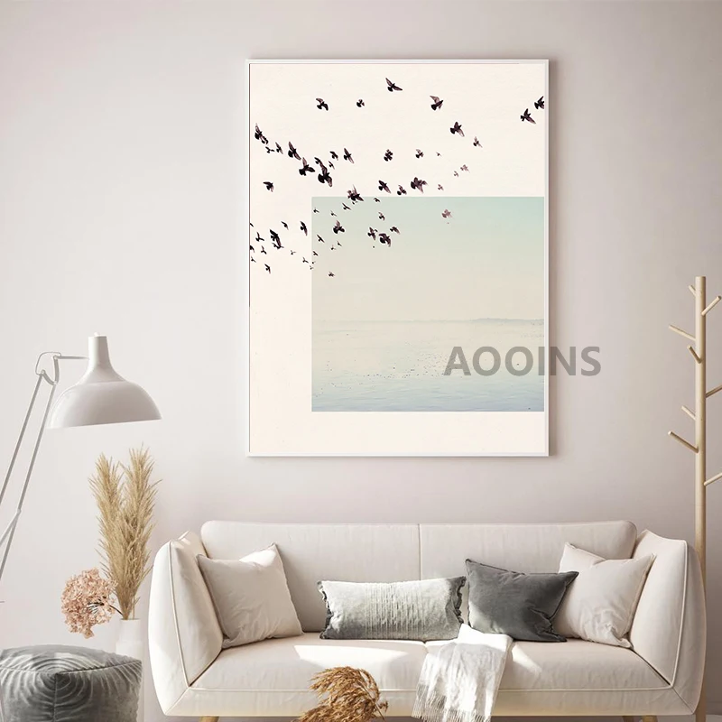 Минималистичная пляжная фотография постер декор в скандинавском стиле Холст