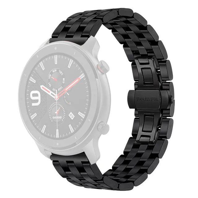 Металлический Ремешок на руку для Xiaomi Huami Amazfit GTR 47 мм 42 мм браслет из нержавеющей стали для Amazfit Bip lite/Stratos 2 2 S/Pace Band