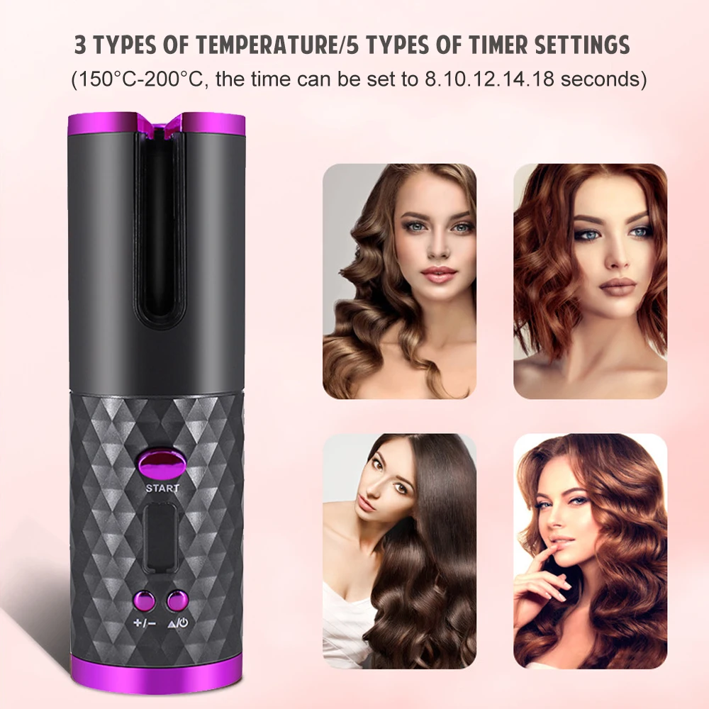 

Wireless Automatic Magic Hair Curler Rechargeable Travel Cordless Hair Curler