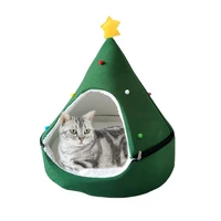 christmas pet kennel winter winter home warm soft comfortable thick mat closed removable washable holiday yurt cat kennel