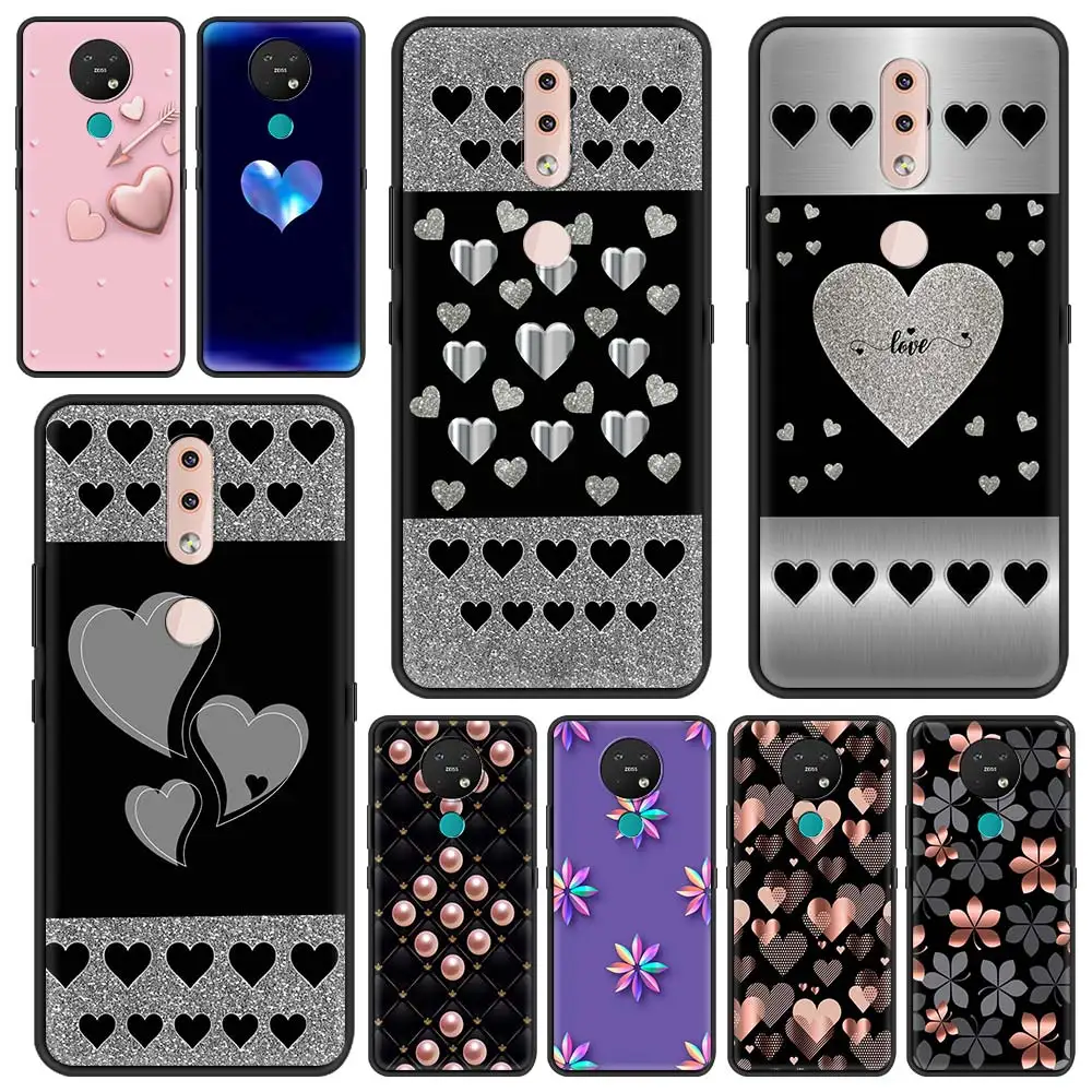 

Rose Gold Heart Phone Case For Nokia G10 7.2 5.3 3.4 8.3 5.4 X20 X10 G20 C20 C10 2.3 2.4 4.2 1.4 3.2 2.2 1.3 Soft Cover