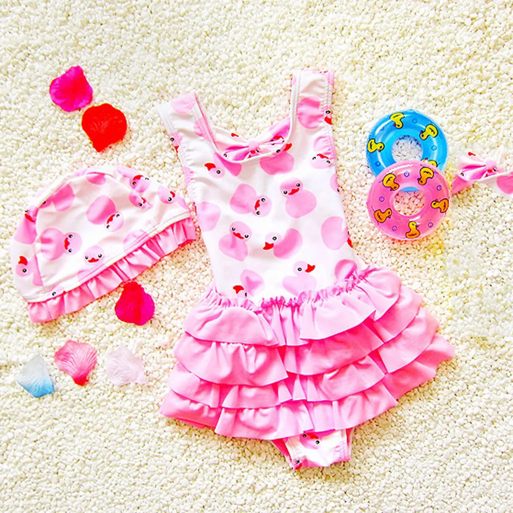 Купальник для подростков купальник с рисунком утки юбка бикини оборками