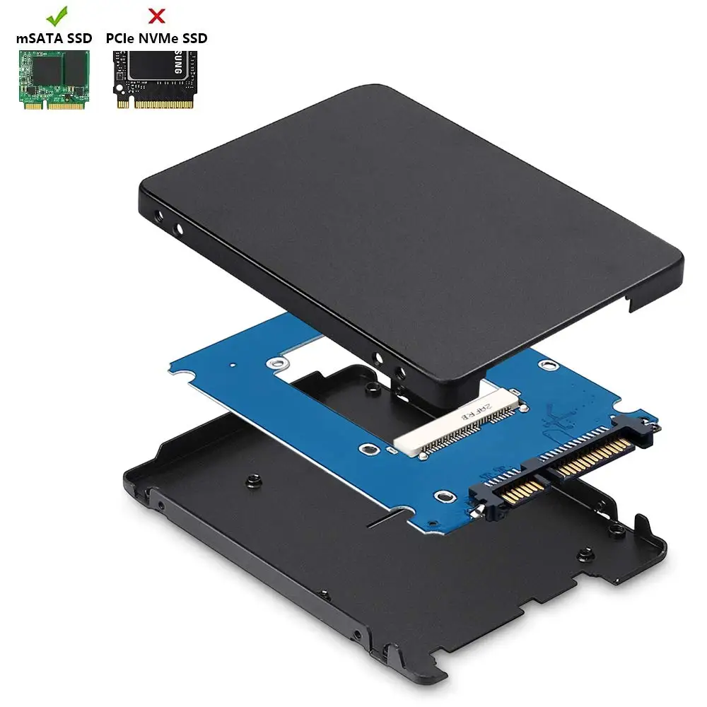 Onvian mSATA корпус SATA на 2 5 адаптер с алюминиевым корпусом SSD жесткий диск дюйма 3 0
