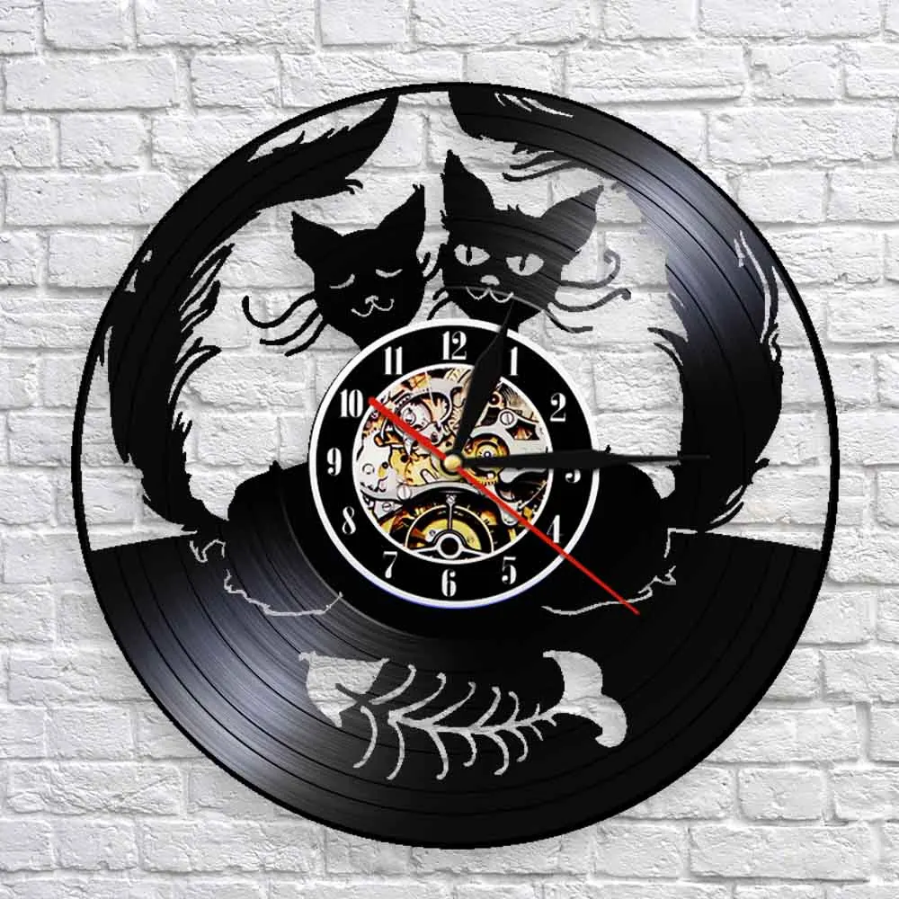 Настенные часы с изображением кошек влюбленных декоративные настенные
