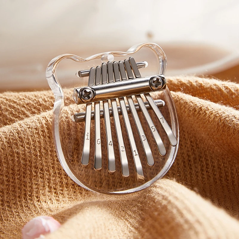 

Crystal 8 Keys Mini Transparent Kalimba Finger Thumb Piano Mbira Wood Toy Gifts