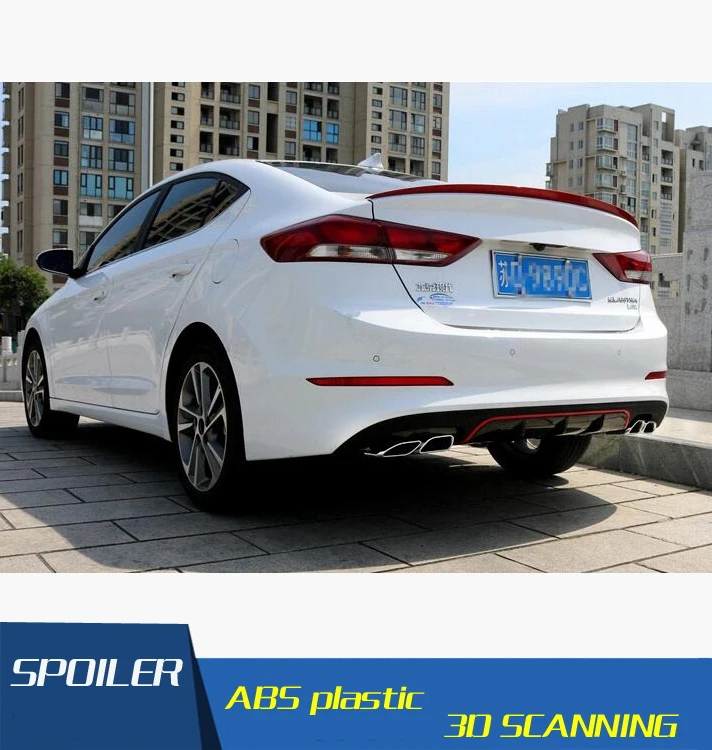 Задний Спойлер ABS для Elantra защитные бамперы диффузор заднего бампера 17