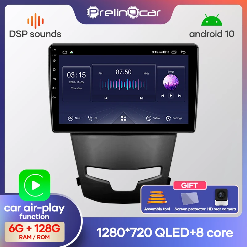 Автомагнитола Prelingcar 2 Din Android 10 0 без DVD мультимедийный видеоплеер GPS навигатор для