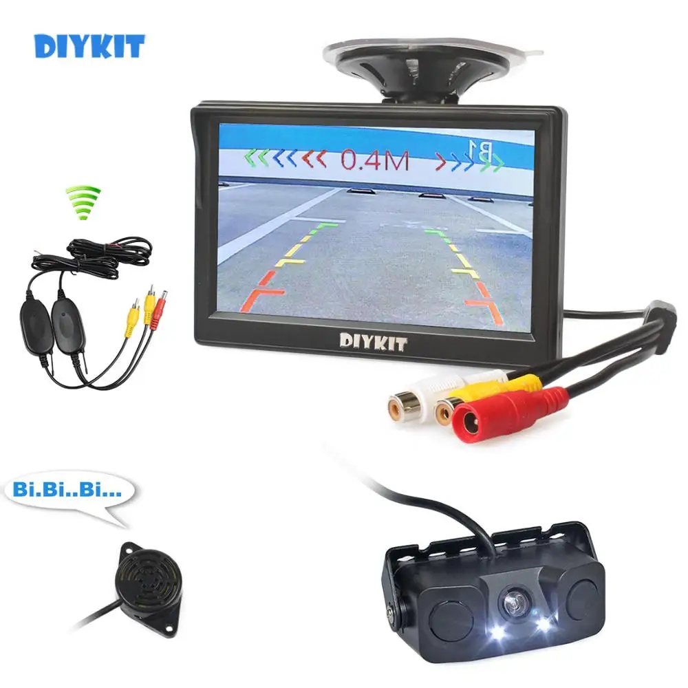 DIYKIT беспроводной 5 &quotTFT ЖК дисплей Автомобильный монитор + водонепроницаемый