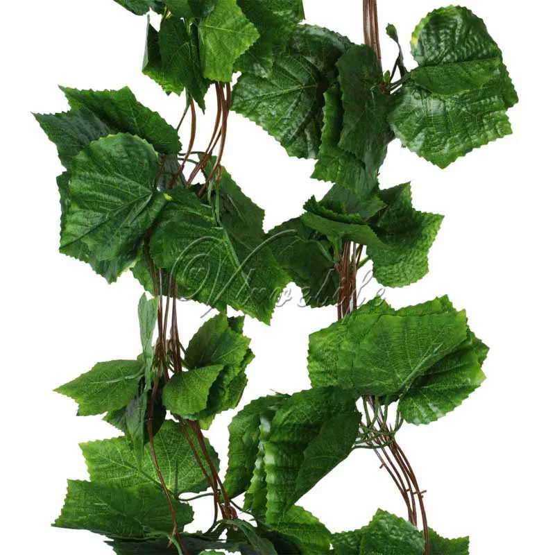 10pcs/lot Artificial Big Leaf Grape Ivy Garland Plants Vine Fake Foliage Flowers Wedding Home decorations 7.5 feet | Дом и сад
