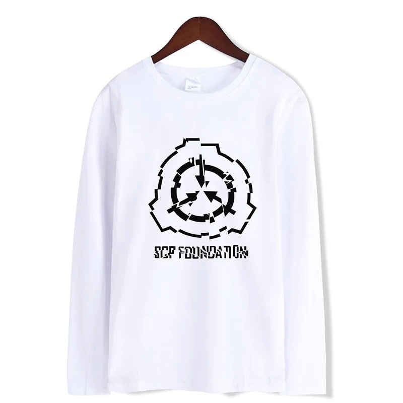 Весенне осенняя футболка Scp Foundation модная мужская и женская Повседневная с