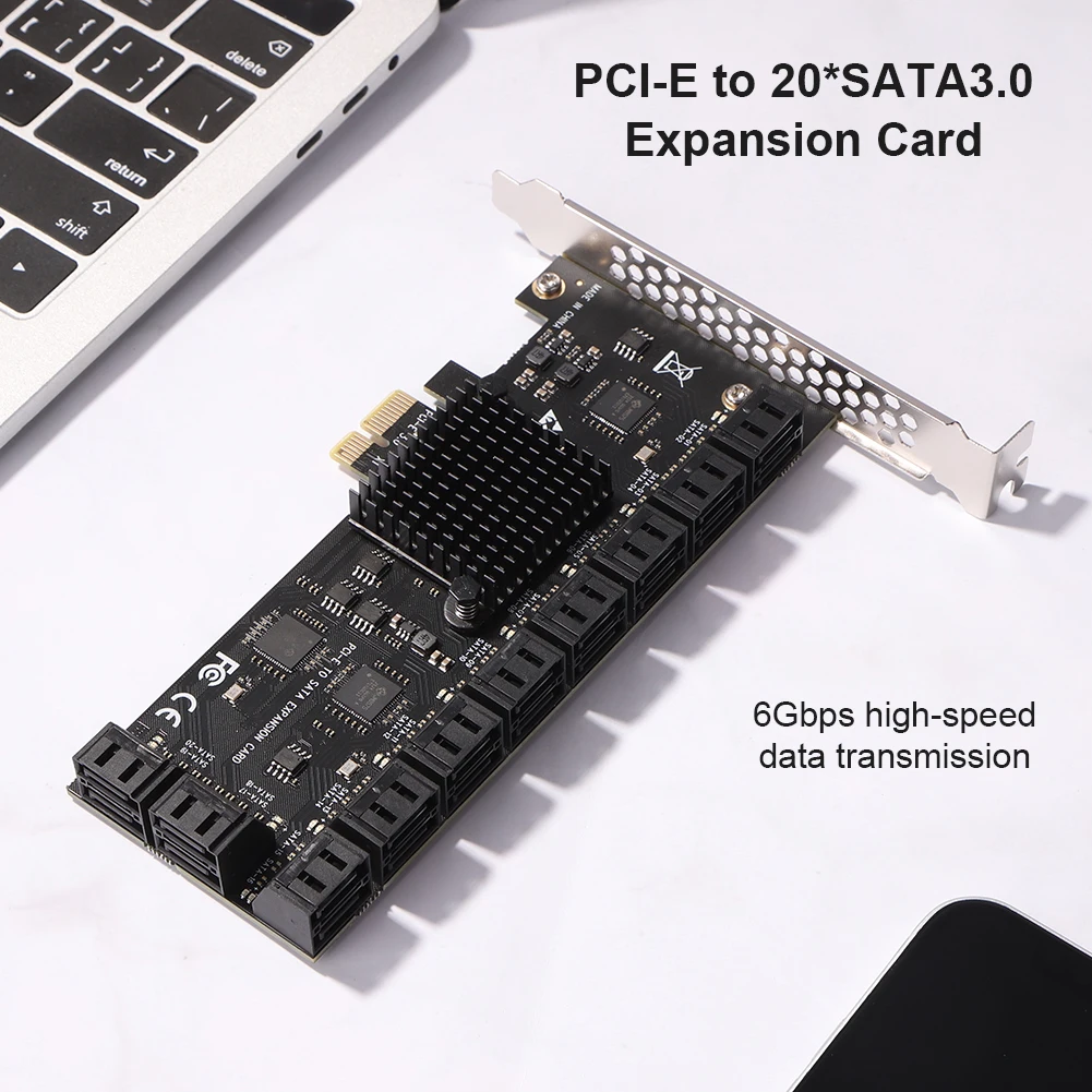 

SA3112J PCIE Adapter 20/16/12 Port PCI-Express X1 to SATA 3.0 Expansion Card 6Gbps High Speed Add On Card W/ PCI-E X4 X8 X16