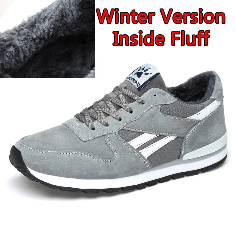 01 Winter Gray FEVRAL Для мужчин, кроссовки из натуральной кожи Повседневная дышащая обувь Нескользящая прогулочная обувь светильник Вес резиновая подошва, на шнуровке - Цвет: 01 Winter Gray