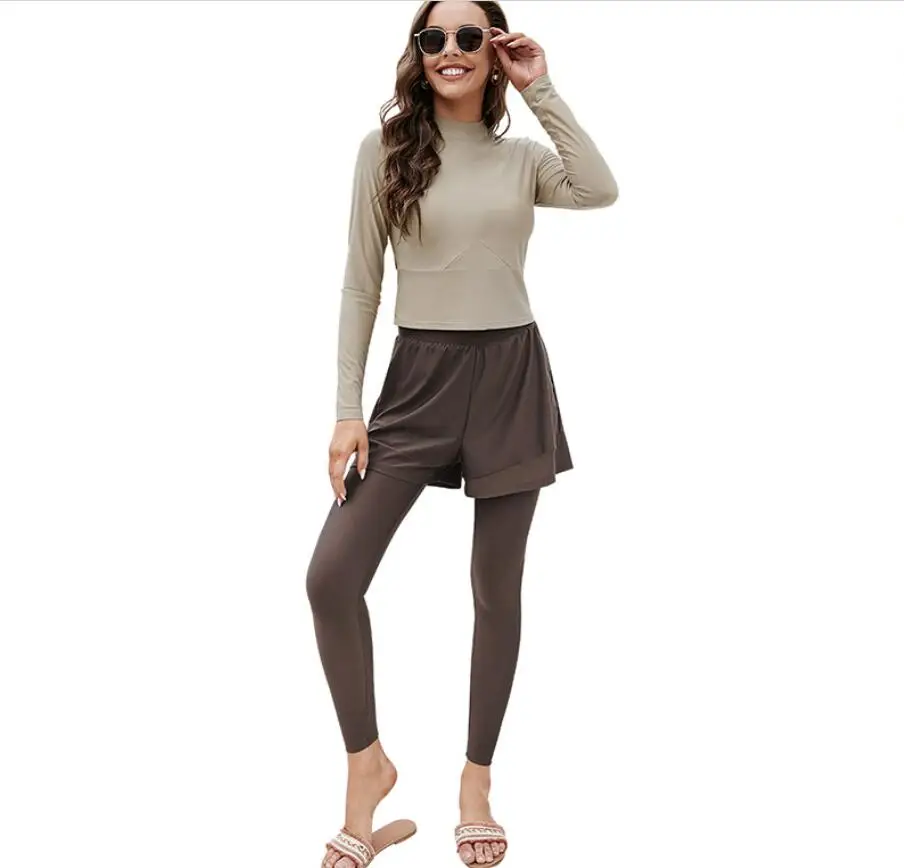 

Muslim Conservative Full-Enclosed Sunscreen Long-Sleeved Top And Trousers Two-Piece Women's Swimwear
