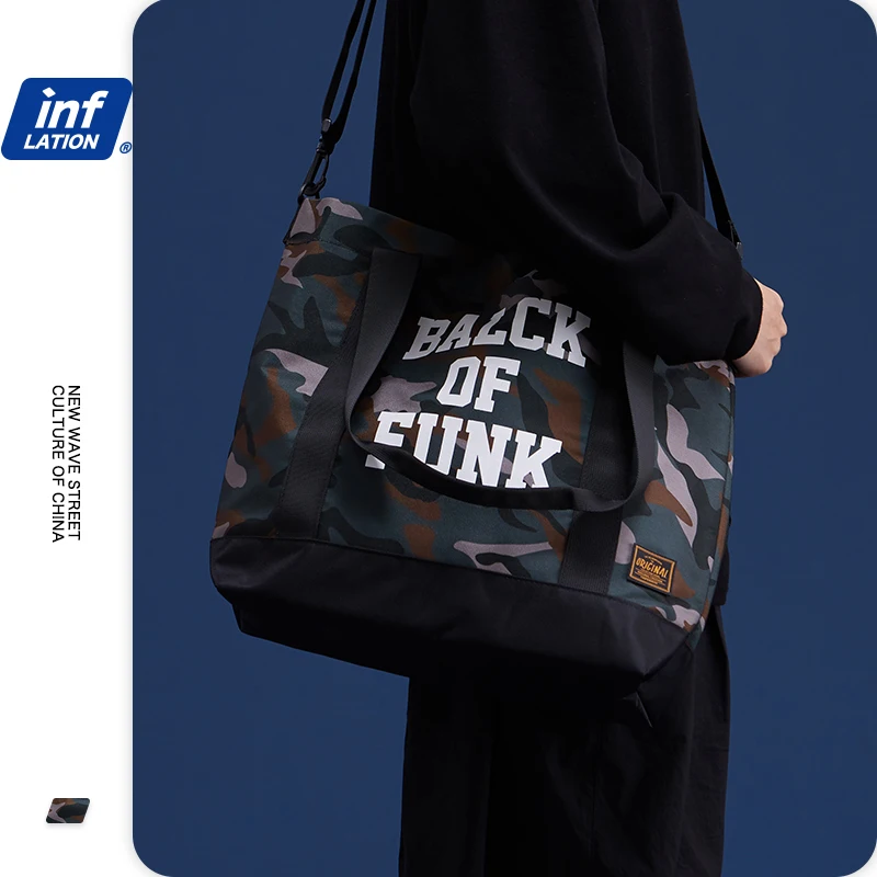 Сумка INFLATION с надписью модная камуфляжная дорожная сумка уличная в стиле хип хоп