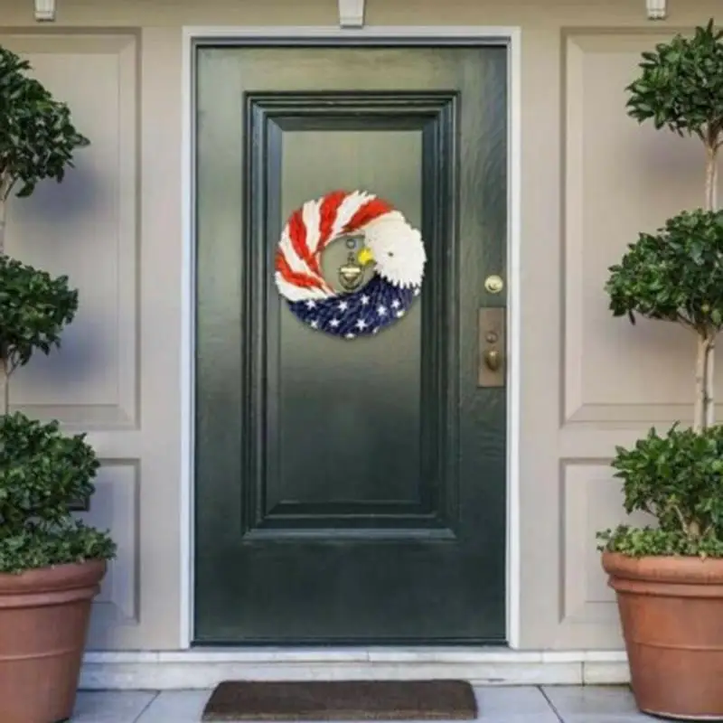 

DIY America Patriotic Eagle Wreath Garland Decor for Front Door Election Vote President Household Decoration