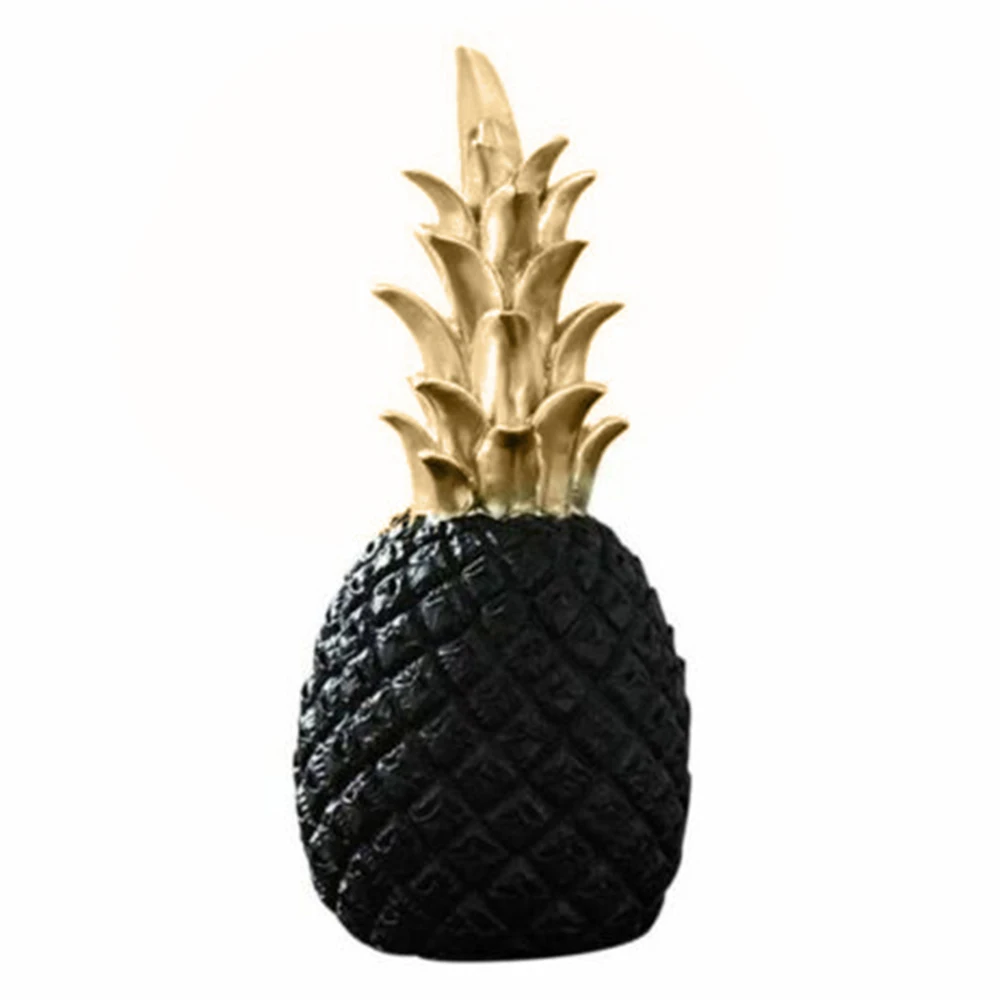 Скандинавские ананасовые миниатюрные фигурки из смолы золотые черные