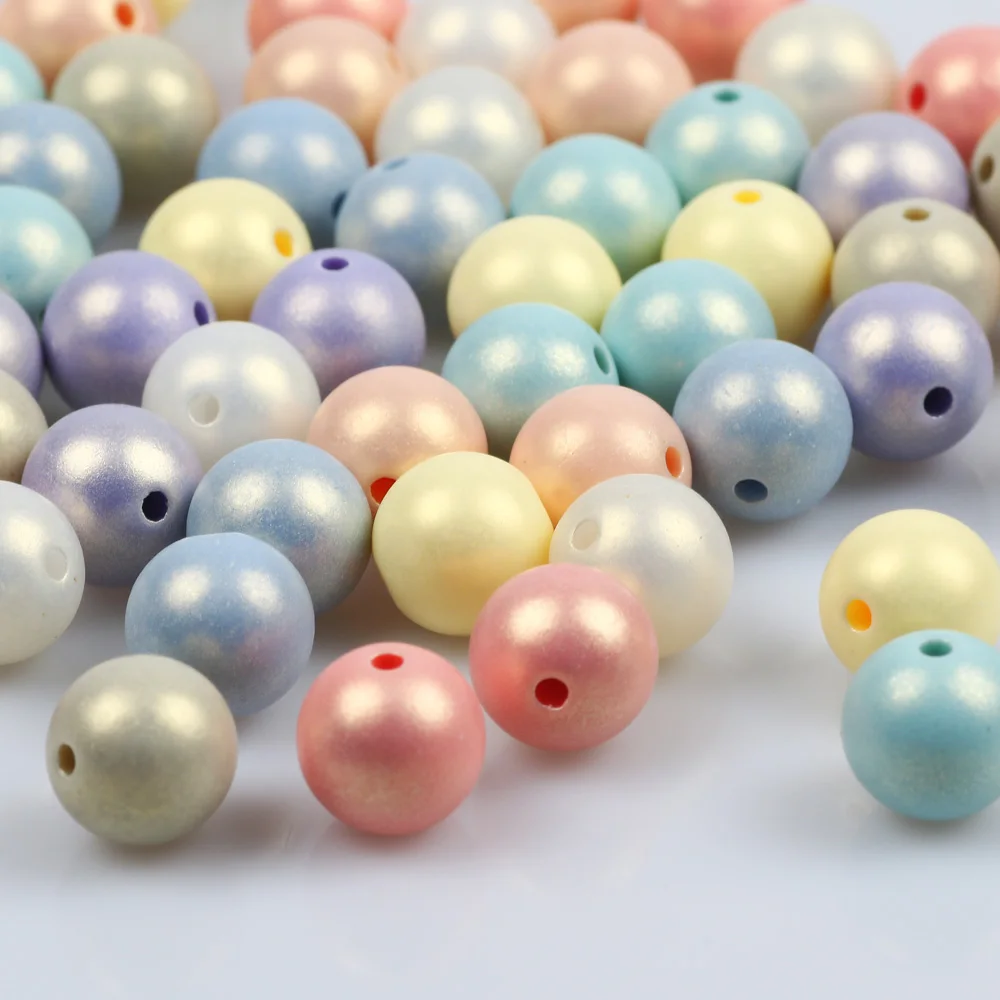 

Round Colorful Acrylic Beads 6/8/10/12/14/16mm Loose Spacer Beads For Jewelry Making Diy Charm Necklace Bracelet Accessories