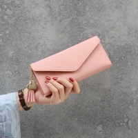 minimalist lady purse tassel student korean version designer money wallet for women cute zero simple cheap wallet card bag 2021